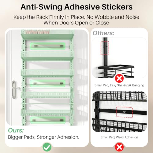 8 Tiers Over the Door Organizer (Green / 17" W x 6" D x 69" H)