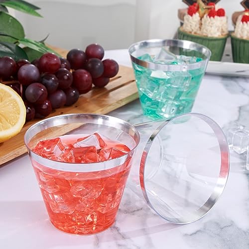 100PCS Silver Plastic Cups (9-Silver-100)
