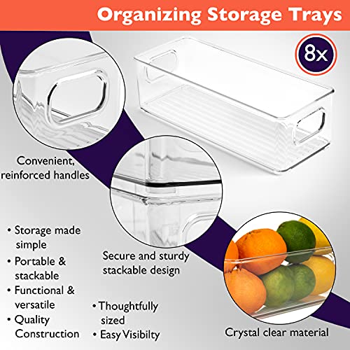 Plastic Pantry Organization and Food Storage Bin (8 Pack)