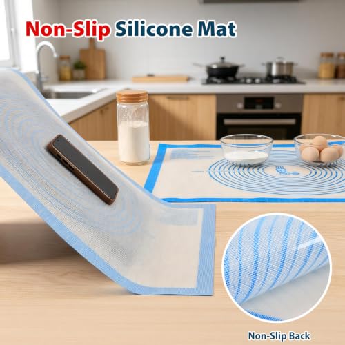 XXL Large Pastry Mat For Rolling Dough (Blue / 36"L x 24"W)