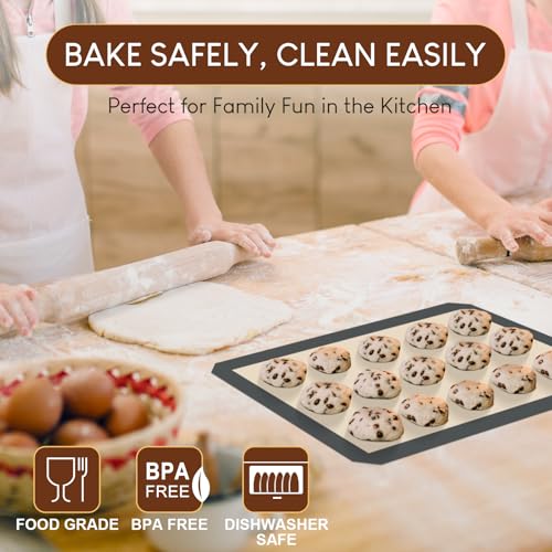 Silicone Baking Mats 3 Pack (3pcs: Grey)