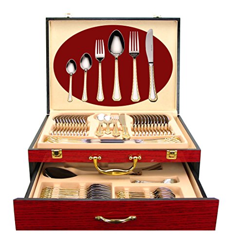 75 Pc Luxury Flatware Set for 12 w (Medusa)