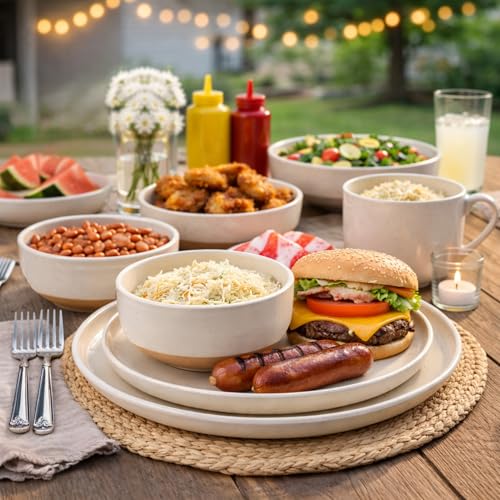 Dinnerware Sets for 8 (Light Beige / Service For 8(32Pcs))