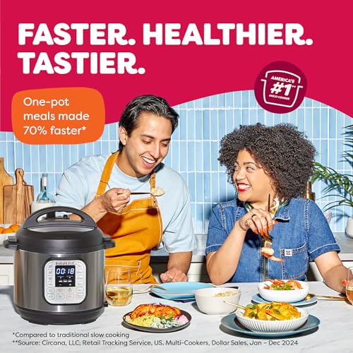 Duo 7-in-1 Electric Pressure Cooker, Slow Cooker, Rice Cooker, Steamer, Sauté, Yogurt Maker, Warmer & Sterilizer, Includes App with Over 800 Recipes, Stainless Steel, 8 Quart (8 Quarts)