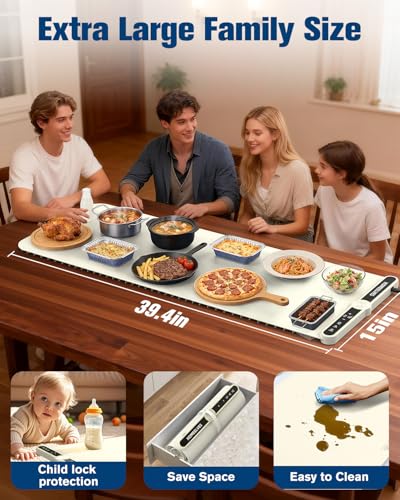 Warming Mat for Food Extra Large (Beige / 39.4x15 Inch)