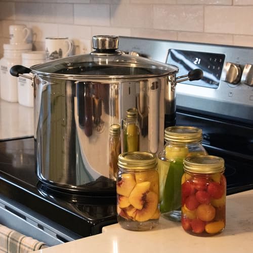 21.5 Quart Water Bath Canner with Pressure Gauge (Silver)