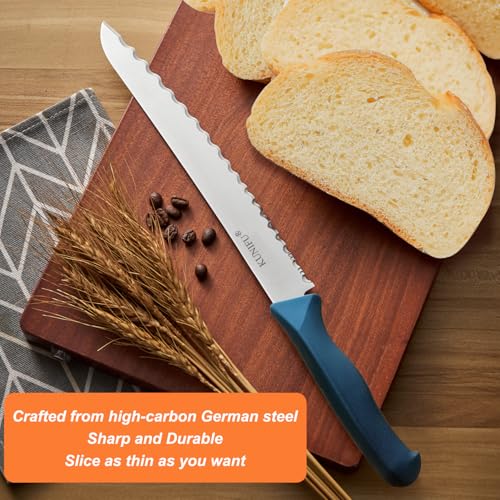 Ultra Sharp High Carbon Stainless Steel Serrated Blades Bread Knife (Silver)