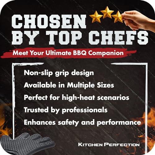 XL Silicone Smoker BBQ Gloves (Graphite / X-Large)
