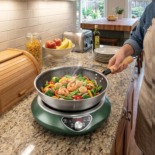 1700W Induction Wok (Cooktop with Stainless Steel Wok)
