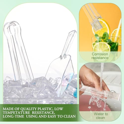 18 Combo Pack 9 Clear Plastic Serving Tongs and 9 Mini Kitchen Candy Scoops