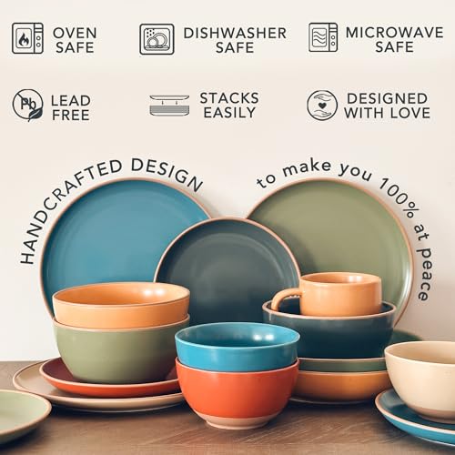 Ceramic Artisan Matte Large Latte Mug Set of 4 (Safari Colors)