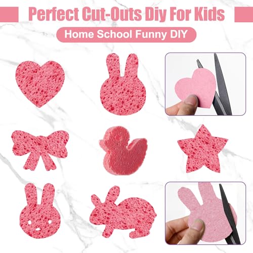 100 Pcs Sponges Bulk Sponges Kitchen Compressed Sponge (Pink)