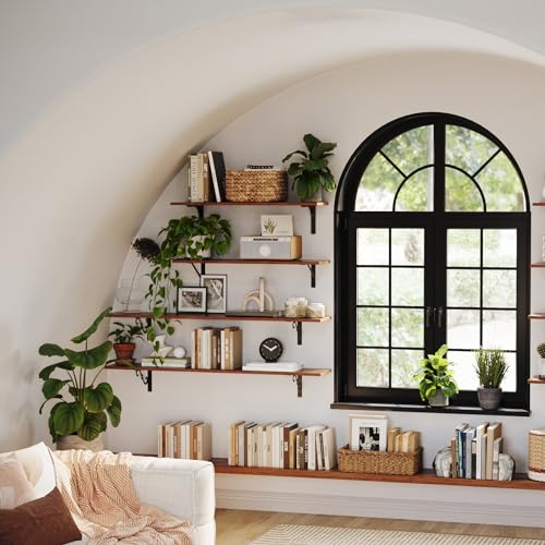 Long Wall Shelves (Rustic Brown / 31.5 Inch)