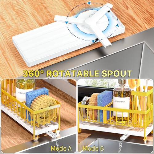 Sponge Holder for Kitchen Sink (Yellow - 9.25″)