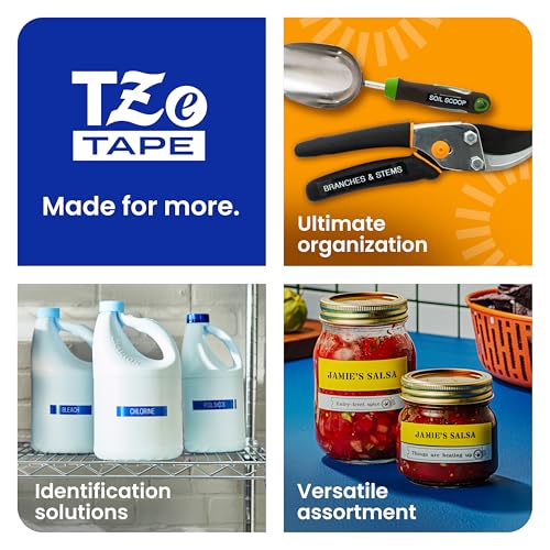 Genuine P Touch TZe Black Print on Yellow Label Tape