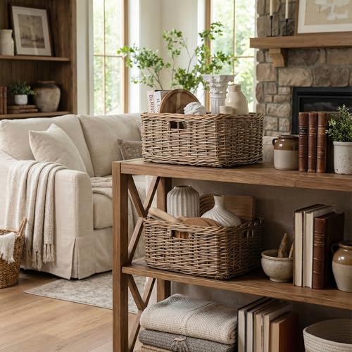 Pantry Baskets (Willow(Brown) / 15"L x 11"W x 6¾"H)
