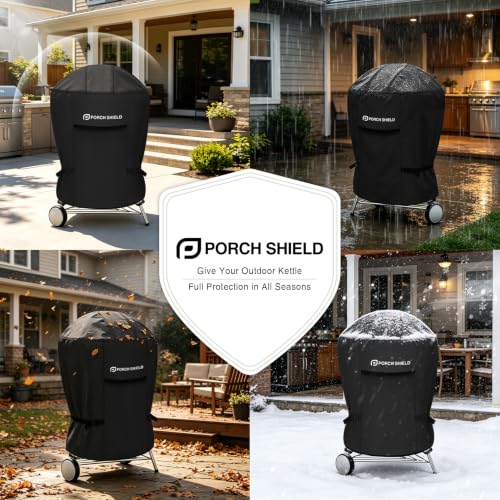 22 inch Outdoor Charcoal Kettle Cover 27" Dia x 35" H (27" Dia x 35" H / Black-Round)