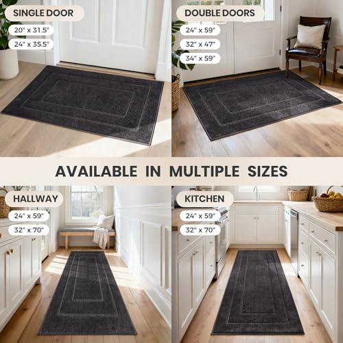 Dirt Trapping Door Mat Indoor Entrance (Charcoal / 20" X 31.5" (Rectangular))
