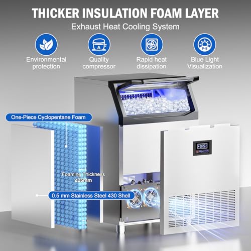 320 lbs High Output Commercial Ice Maker Undercounter Built