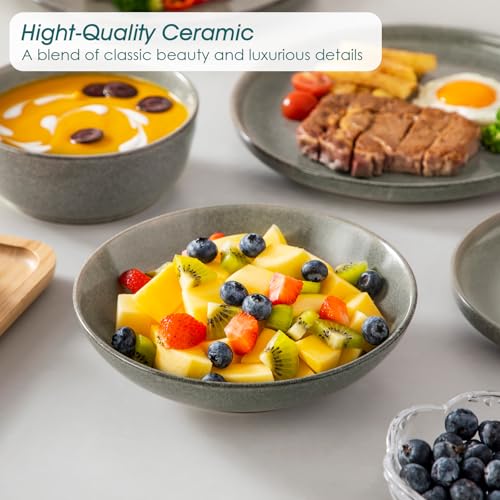 ANYA 24 Pieces Plates and Bowls Set (Stone Gray / 24 Pcs (Service for 6))