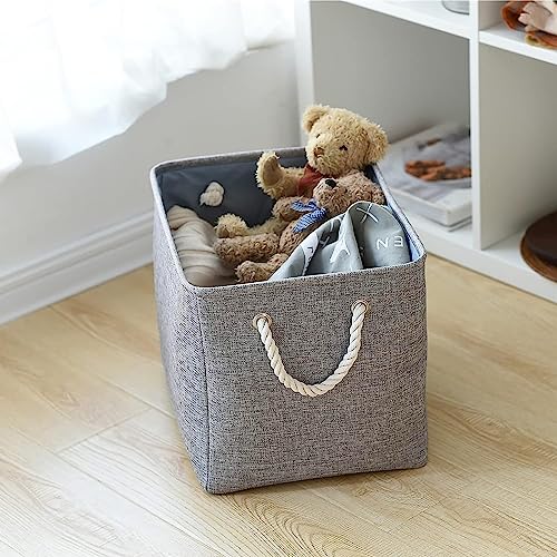 Storage Basket for Organizing (Grey / 3PCS/Large Cube - 16L×12W×12H)