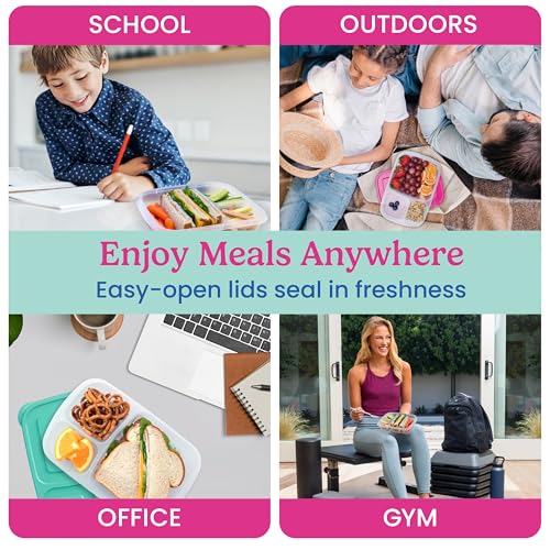 Easyboxes Original Stackable Lunch Boxes (Brights (4-Pack))