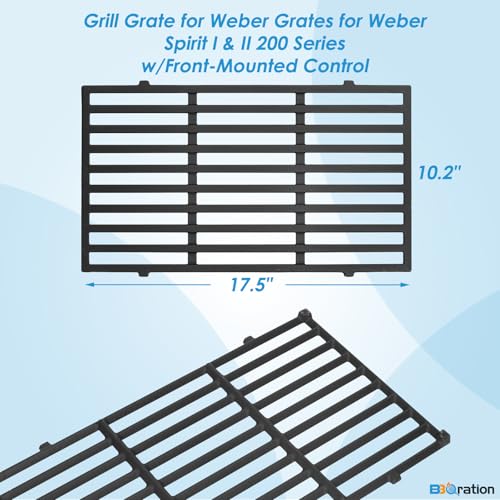 7637 17.5" Grill Grates Replacement for Weber Spirit I & II 200 Series (17 1/2" x 10 1/5"CI)