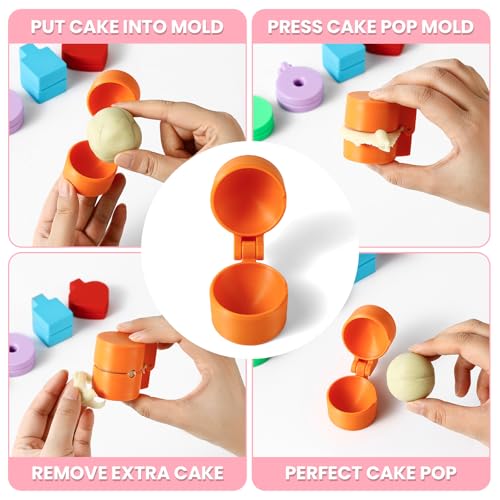 2 PCS Round Cake Pop Mold Shapes Press Set (Round)