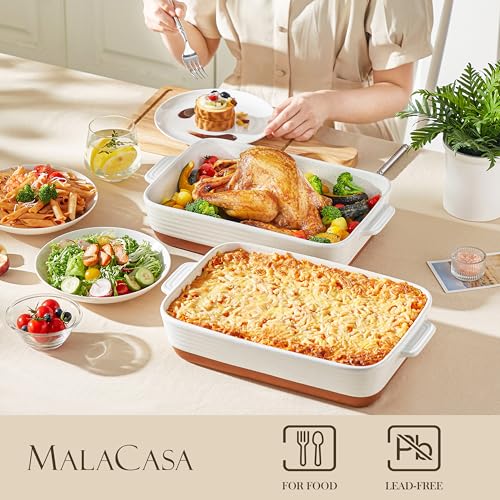 Large 9x13 Ceramic Baking Dish with Handles
