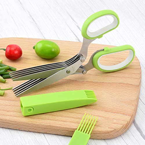 Gourmet Herb Scissors Set Multipurpose Cutting Shears with Stainless Steel 5 Blades
