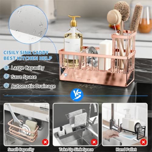 Sink Caddy Organzier with High Brush Holder
