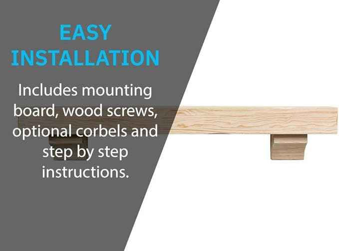 MANTELSDIRECT Breckenridge 48” Fireplace Mantel Shelf with Corbels – Rustic Floating Mantel Shelf for Over Fireplace – Unfinished - Wood Shelf for Wall – Pine Box Construction