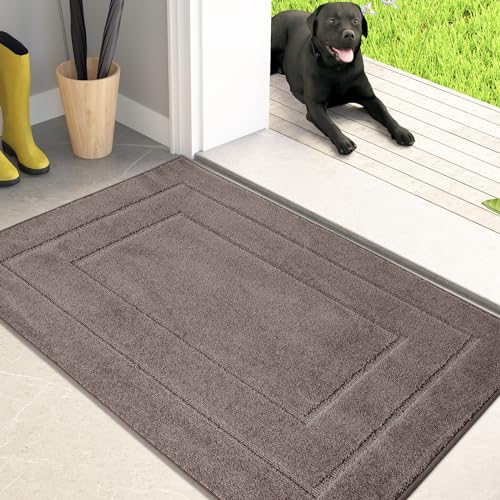 Dirt Trapping Door Mat Indoor Entrance (Grayish Brown / 24" X 35.5" (Rectangular))