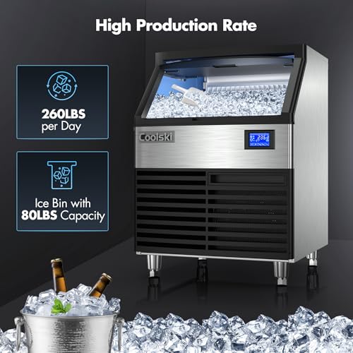 Commercial Ice Maker Machine 260LBS (260LBS/DAY / Stainless Steel)