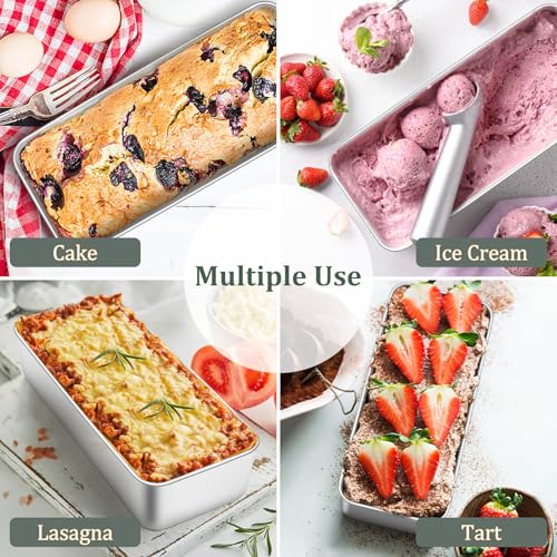 Loaf Pan 12 x 5 Inch Stainless Steel Loaf Pans for Baking Bread (4 Count)
