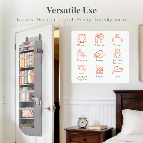 1 Pack Over the Door Organizer (Gray / 6 section)