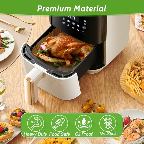 360 Pcs 8” Square Air Fryer Paper Liners Disposable Unbleached Heavy Duty (360 Count)