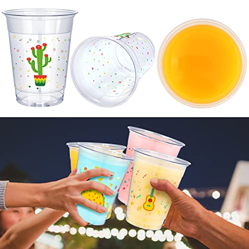 200 Pcs 12oz Fiesta Cup Mexican Disposable Plastic Margarita Glasses