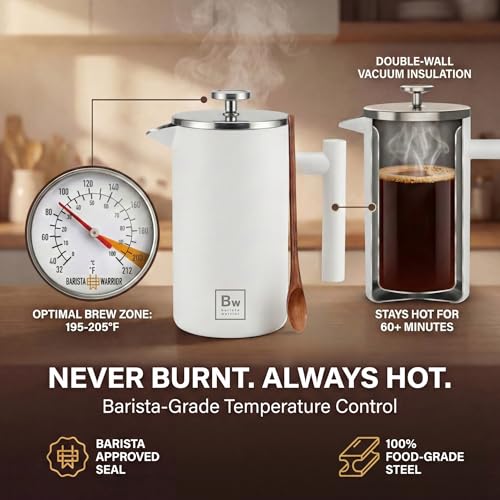 French Press Coffee Maker (White)