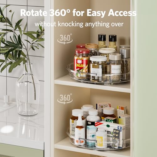 4 Pack 10.6in Lazy Susan Organizer (Clear 10.6in / 4 Pack)