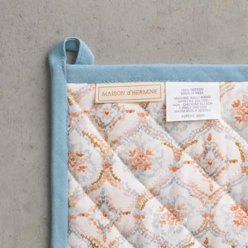 100% Cotton Oven Mitt & Pot Holder Set (022 - Fair Isle / 7.5" x 13" & 8" x 8" (Oven Mitt & Pot Holder))
