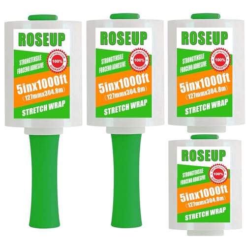 Clear Stretch Wrap Film 5" x 1000ft Roll with Handle