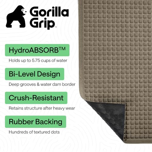 HydroABSORB Door Mat for Indoor Outdoor Use (Beige / 35" X 23")