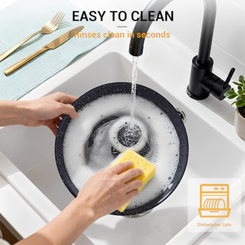 21 Piece Ceramic Pots and Pans Set Non Stick with Detachable Handles and Egg Frying Pan (Egg Pan Set)