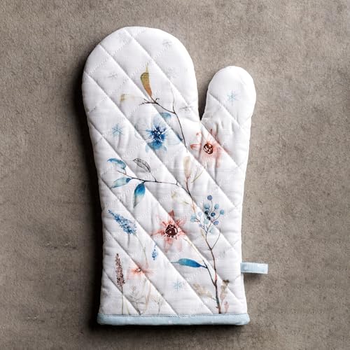 Maison d'Hermine Oven Gloves 100% Cotton Oven Mitt (074 - Ice Florals / 7.5" x 13" (Oven Mitt))