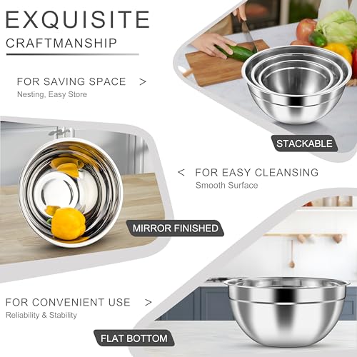 Mixing Bowls with Clear Airtight Lids (6 Count)