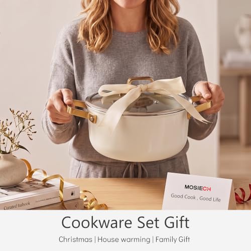 White 10 Piece Ceramic Cookware Set (White / 10pc set)