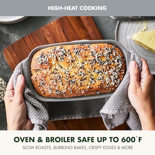 Premiere Ovenware Healthy Ceramic Nonstick 1 lb. Loaf Baking Pan (1 lb. Loaf Pan / Gray)