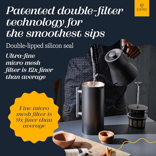P6 32 Ounces French Press Coffee Maker (32 oz / Matte Black)