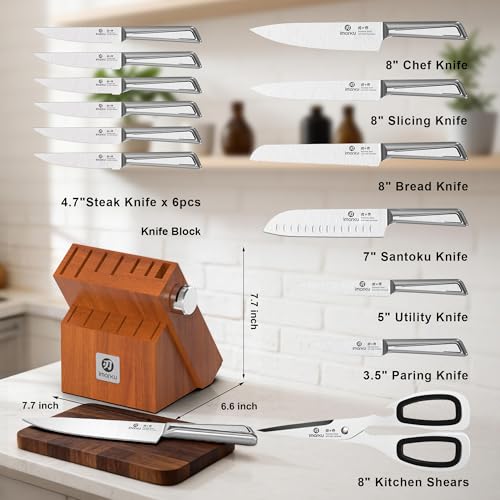 Gyutou Knife Set (Silver/Brown)